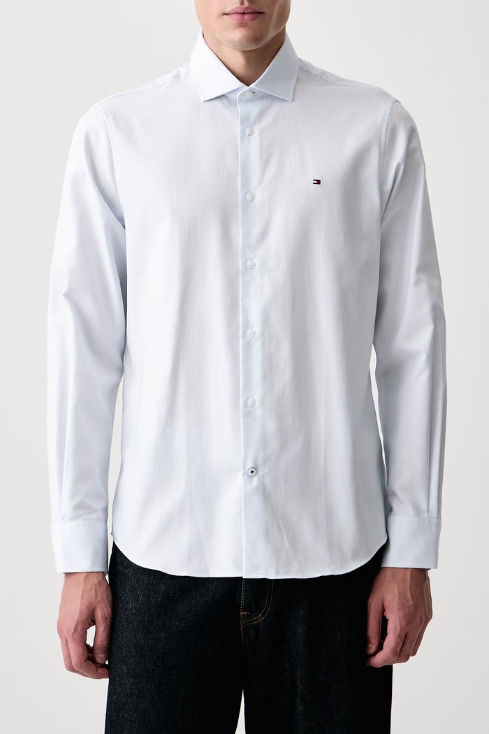 Koszula męska bawełniana Tommy Hilfiger MW0MW44738 niebieski