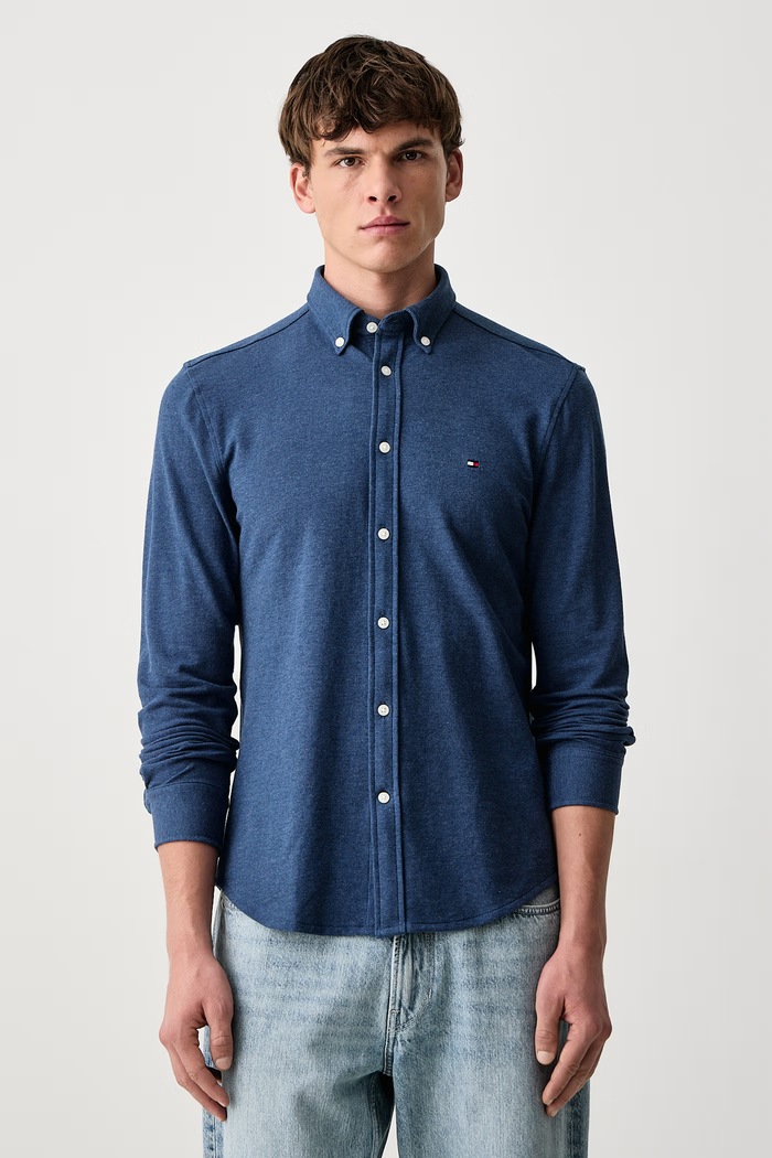 Tommy Hilfiger Koszula męska bawełniana granatowy MW0MW44587