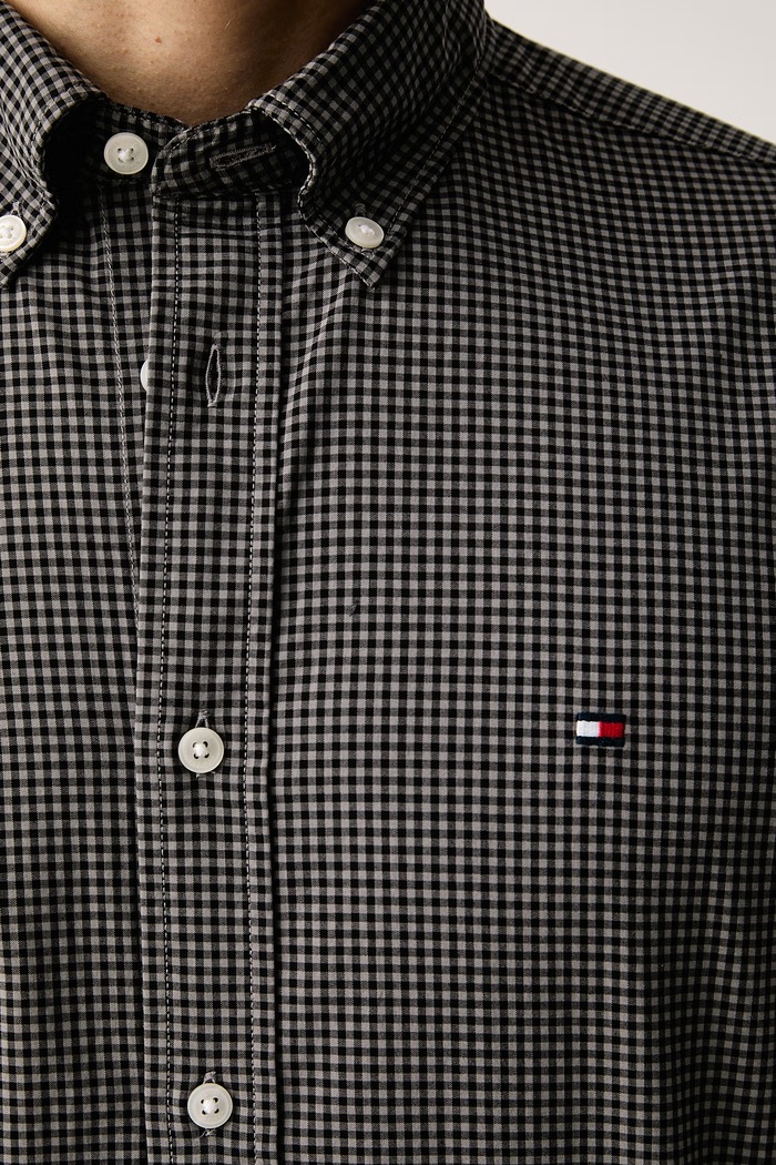 Tommy Hilfiger košile pánská bavlněná MW0MW44569 šedá