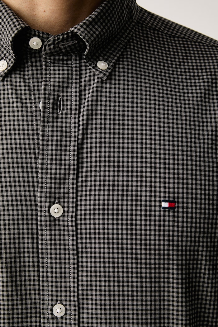 Tommy Hilfiger košile pánská bavlněná MW0MW44569 šedá