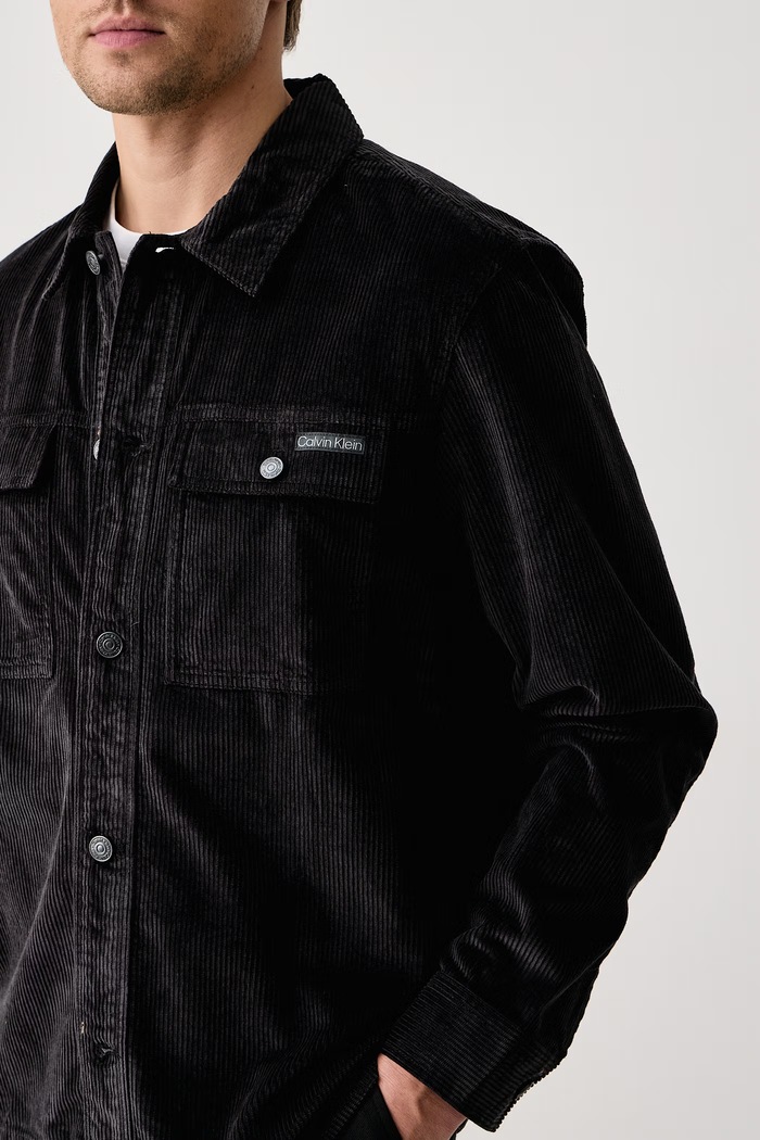 Košeľa pánska menčestrová Calvin Klein Jeans LV04RH115G čierna