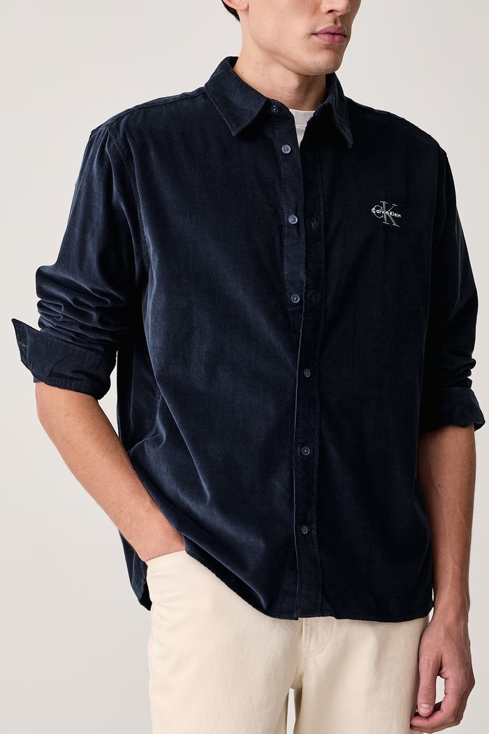 Košulja za žene od samta Calvin Klein Jeans LV04RH114G mornarsko plava