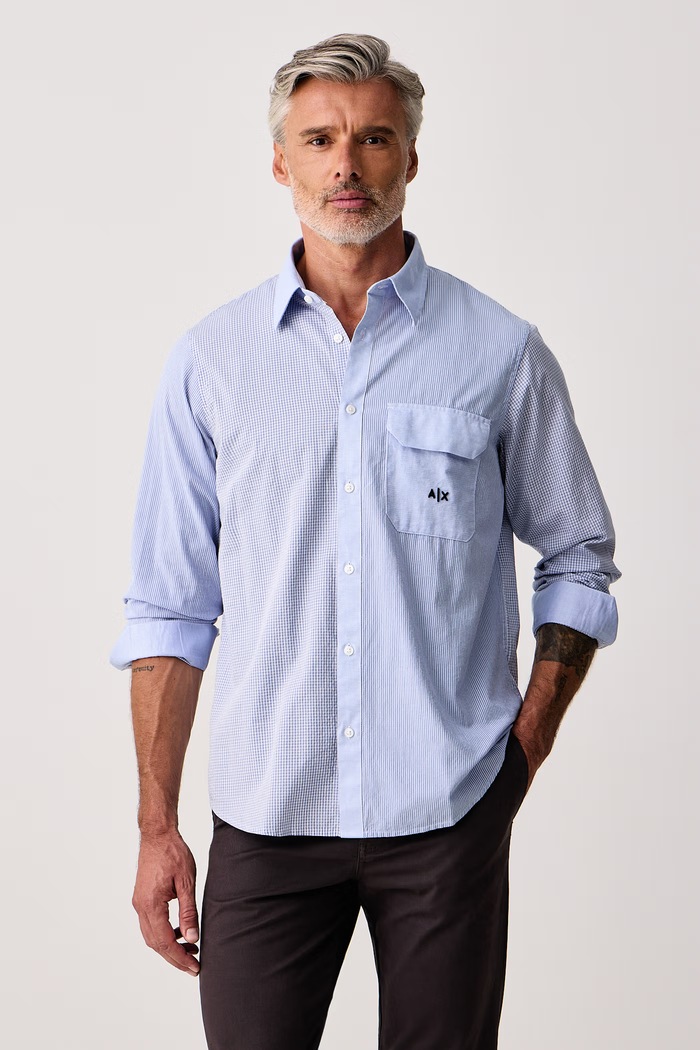 Armani Exchange Рубашка для мужчин из хлопка голубой XM003548.AF28780