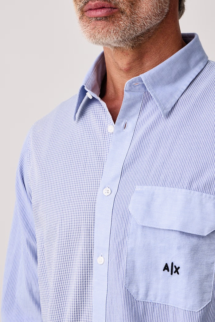 Рубашка для мужчин из хлопка Armani Exchange XM003548.AF28780 голубой