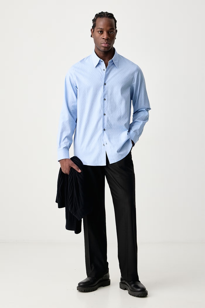 Armani Exchange Рубашка для мужчин из хлопка XM003384.AF28566 голубой AW26