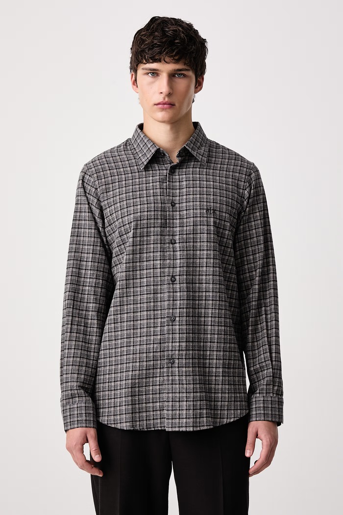 Armani Exchange Риза мъжка от памук сив XM003262.AF27130