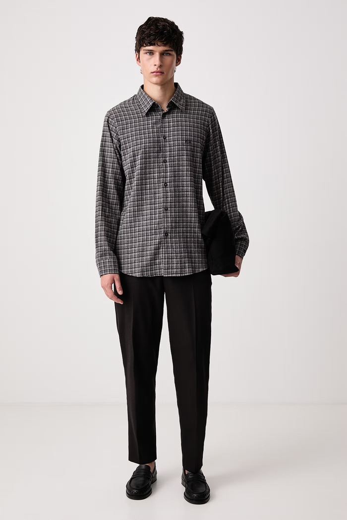 Armani Exchange Риза мъжка от памук XM003262.AF27130 сив AW26