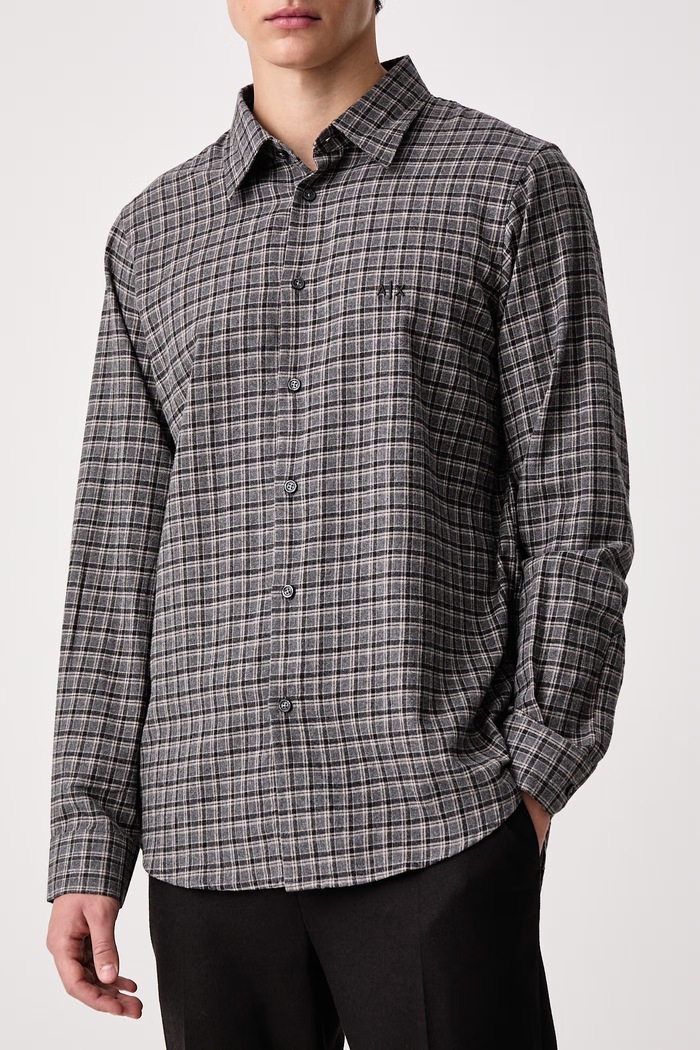 Риза мъжка от памук Armani Exchange XM003262.AF27130 сив