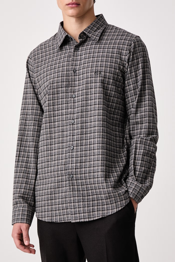 Риза мъжка от памук Armani Exchange XM003262.AF27130 сив