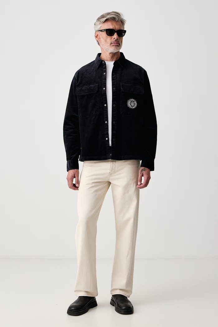 Armani Exchange Srajca moška rebrast žametna XM003245.AF27114 mornarsko modra AW26