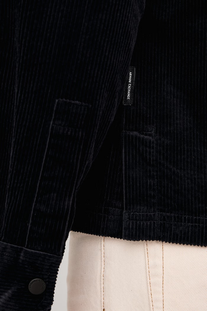 Srajca moška rebrast žametna Armani Exchange mornarsko modra XM003245.AF27114