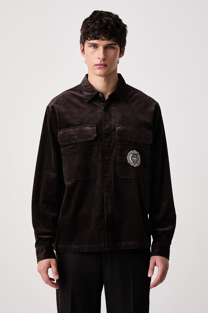 Armani Exchange Koszula męska sztruksowa brązowy XM003245.AF27114