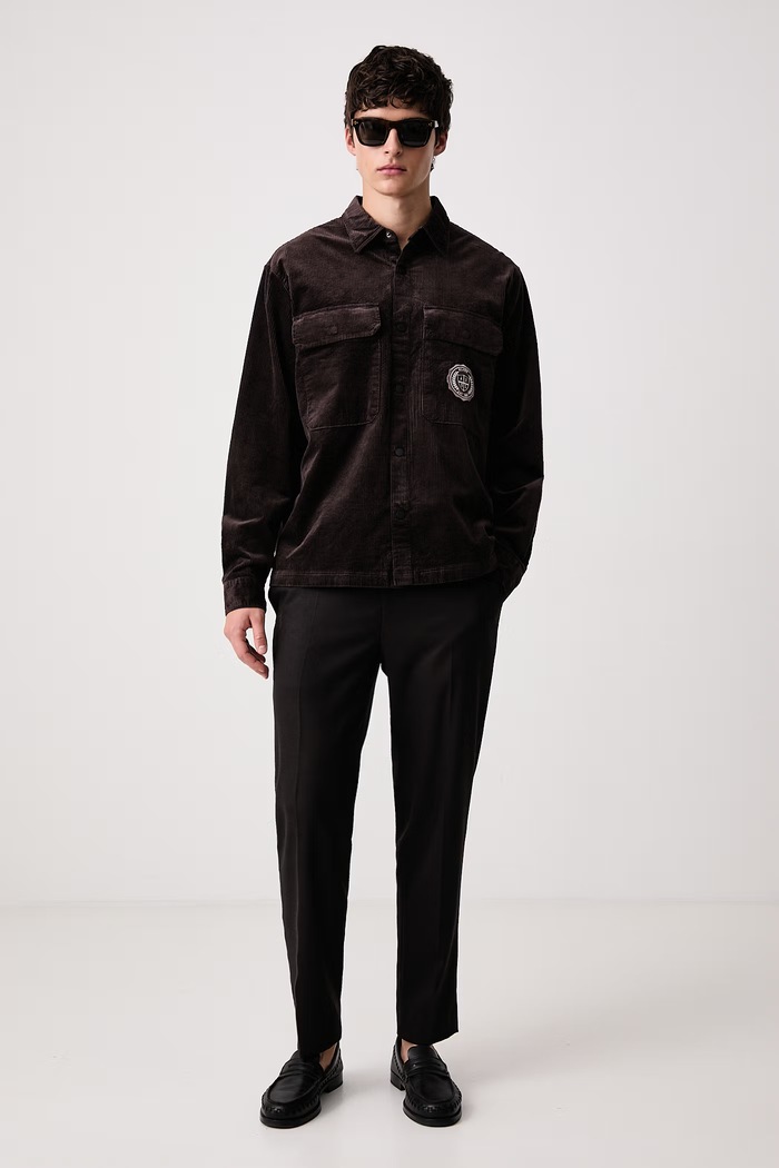 Armani Exchange Koszula męska sztruksowa XM003245.AF27114 brązowy AW26