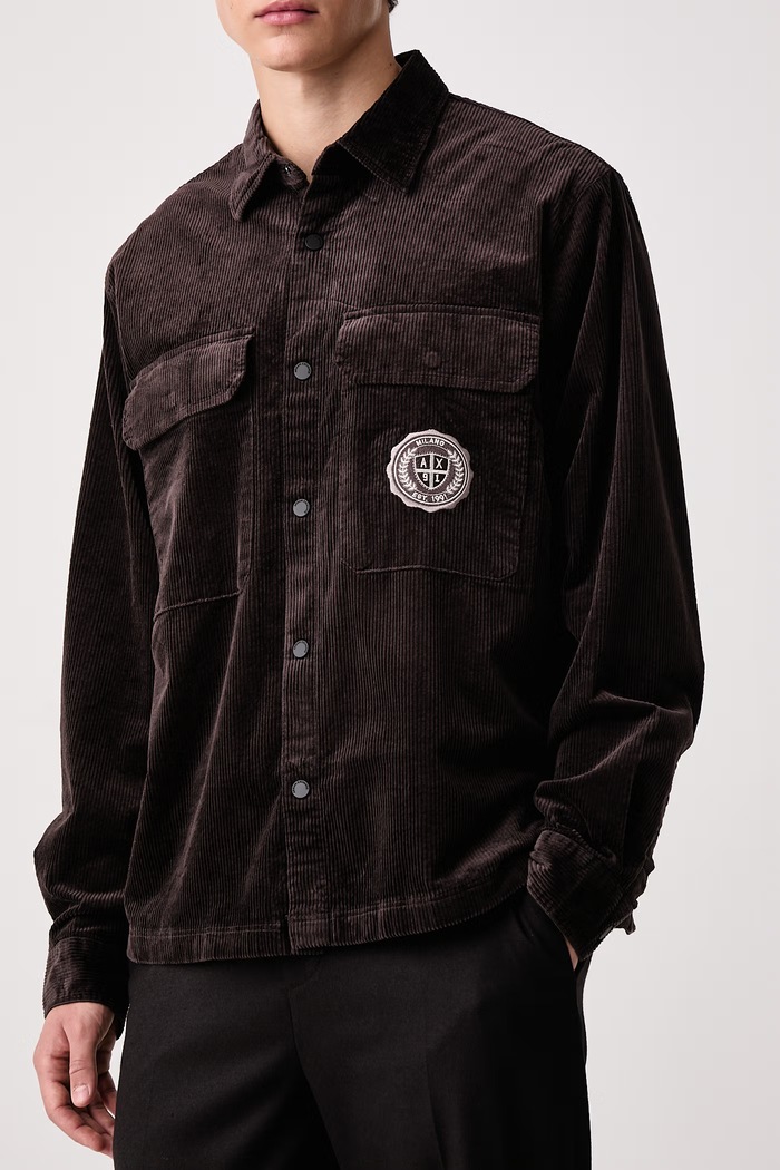 Koszula męska sztruksowa Armani Exchange XM003245.AF27114 brązowy