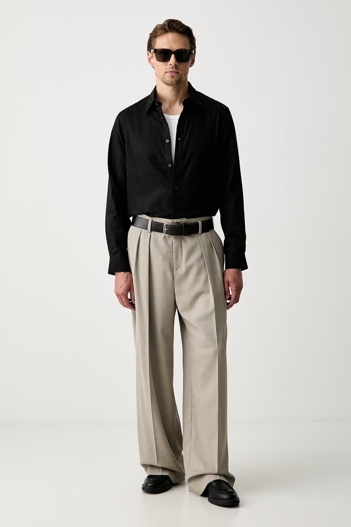 Armani Exchange košeľa pánska bavlnená XM003244.AF13131 čierna AW26