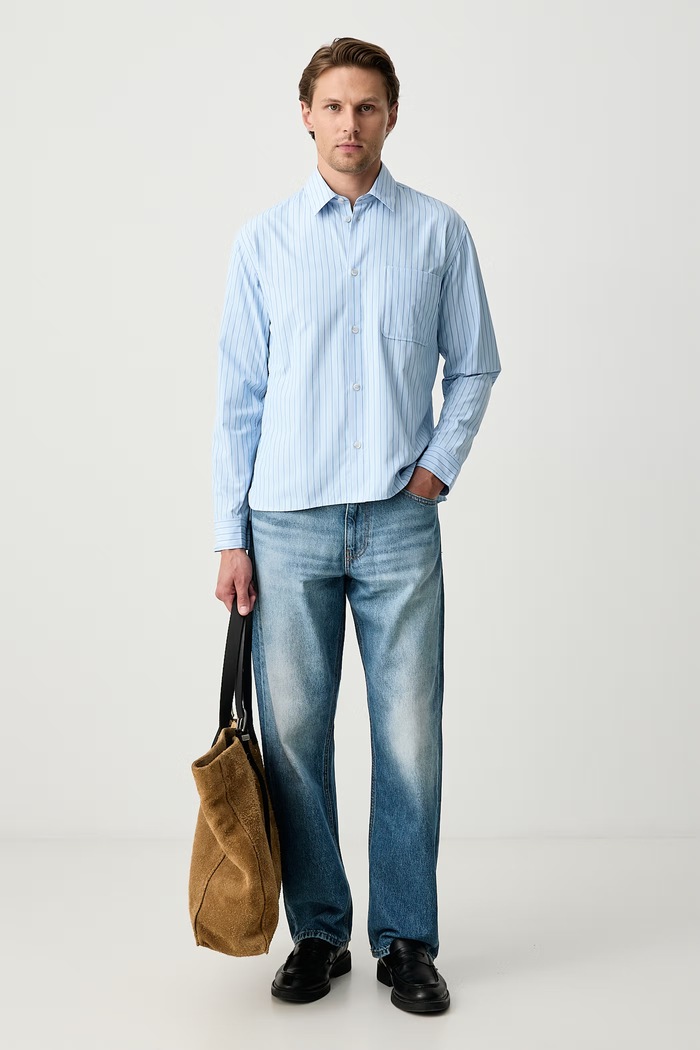 Sisley Srajca moška 5UBKSQ05U modra AW26