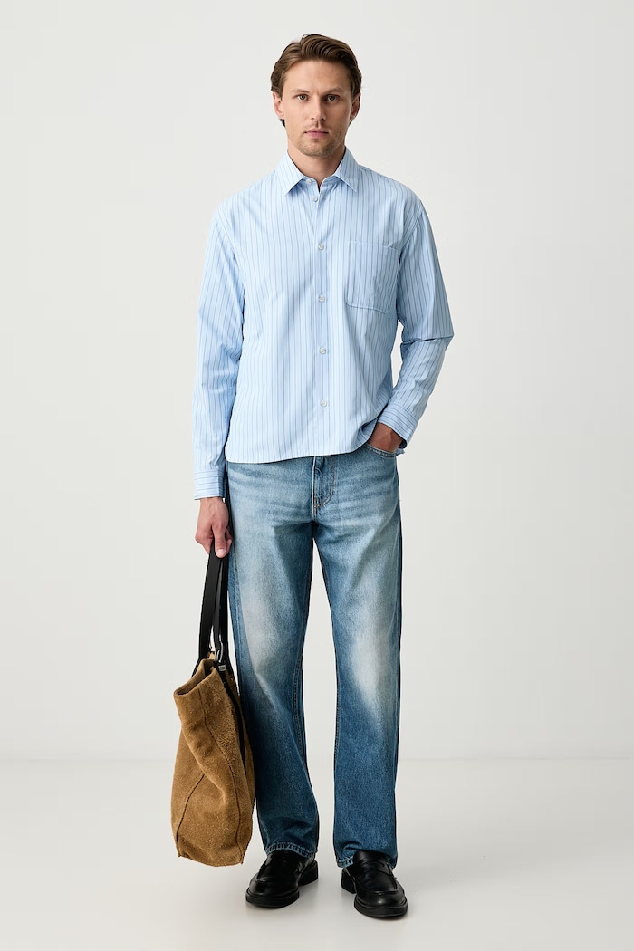 Sisley Srajca moška 5UBKSQ05U modra AW26