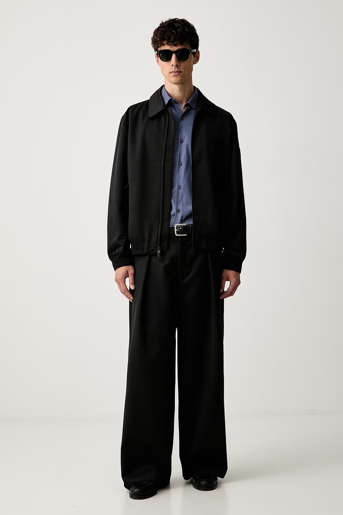 Calvin Klein koszula męska bawełniana z elastanem LV019EU189 granatowy AW26