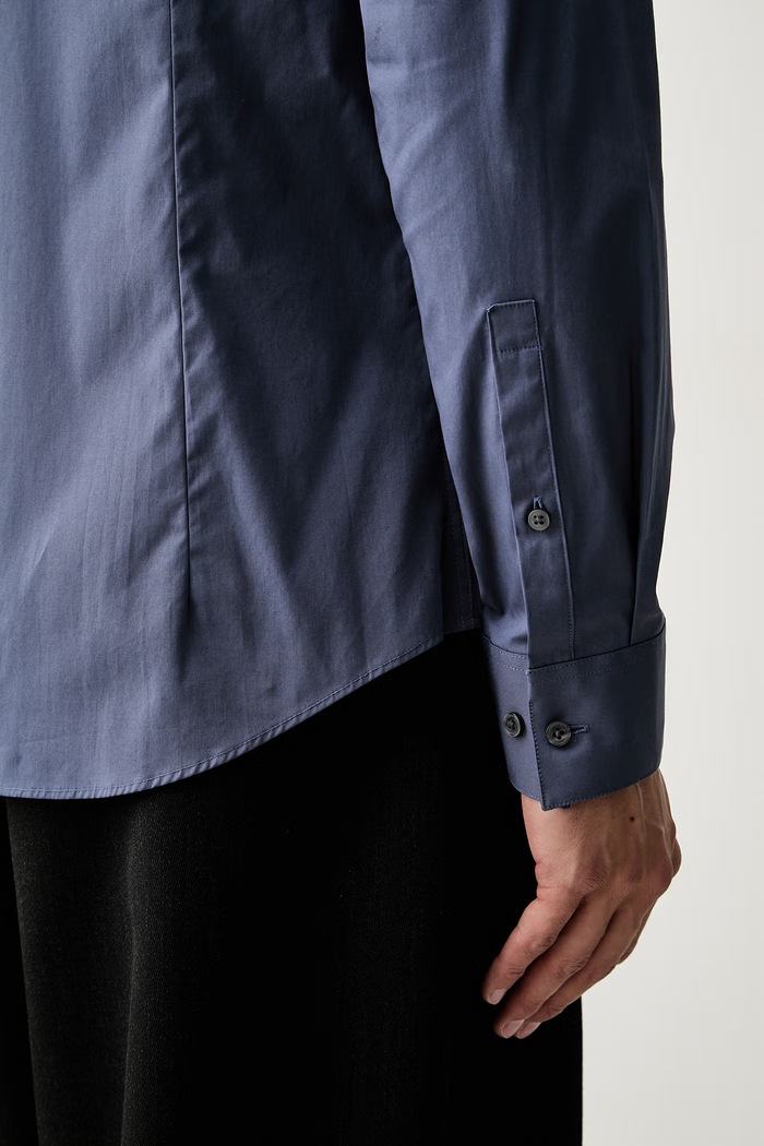 Calvin Klein koszula męska bawełniana z elastanem LV019EU189 granatowy