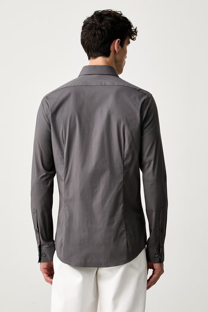 Odzież Calvin Klein koszula męska bawełniana z elastanem LV019EU189 szary