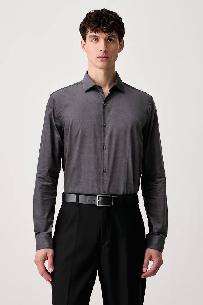 Calvin Klein Košulja za muškarce od samta siva LV019EU180