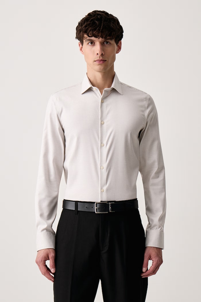 Calvin Klein Košile pánská s bavlnou béžová LV019EU170