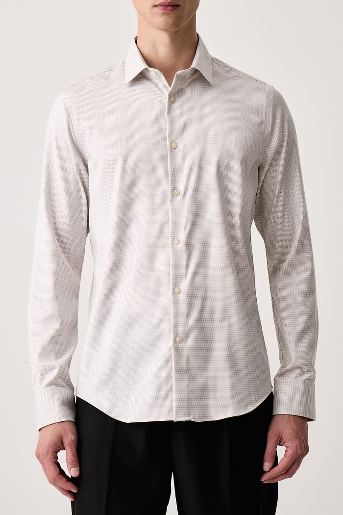 Košile pánská s bavlnou Calvin Klein LV019EU170 béžová