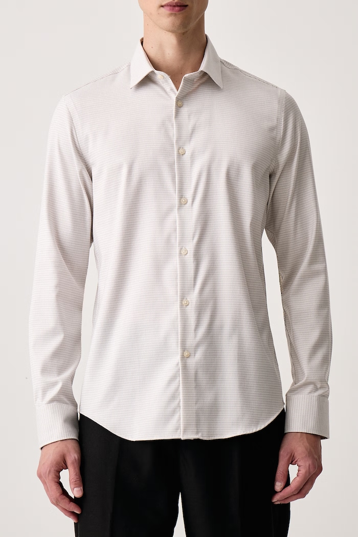 Košile pánská s bavlnou Calvin Klein LV019EU170 béžová