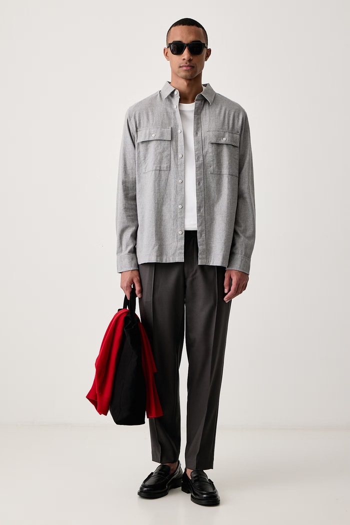 Calvin Klein Риза мъжка от памук LV04LH113G сив AW26