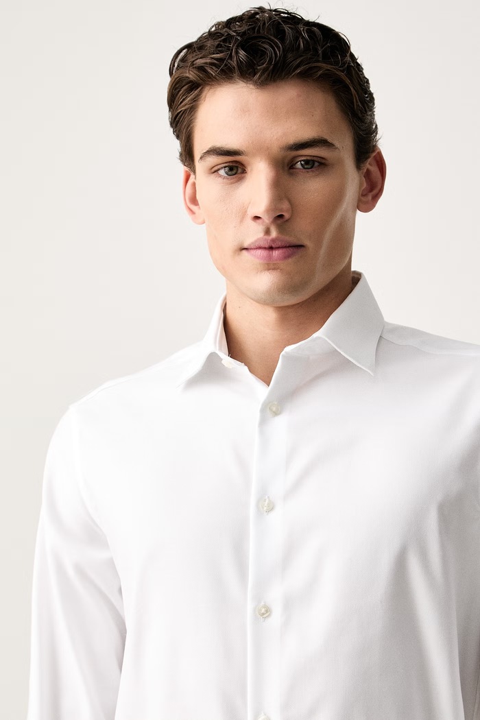 Calvin Klein koszula oxford męska bawełniana biały LV019EU062