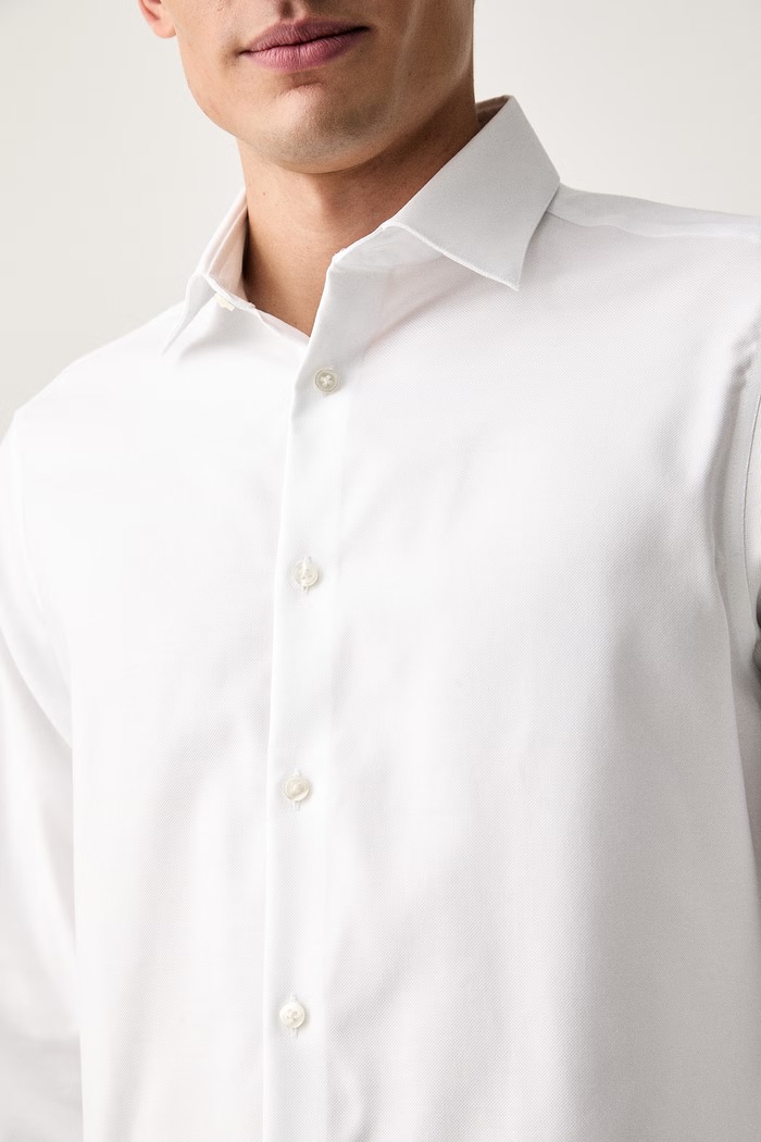 Calvin Klein koszula oxford męska bawełniana LV019EU062 biały