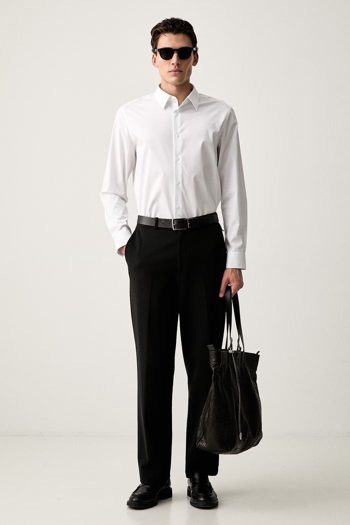 Calvin Klein koszula męska z bawełną LV04LH105G biały AW26