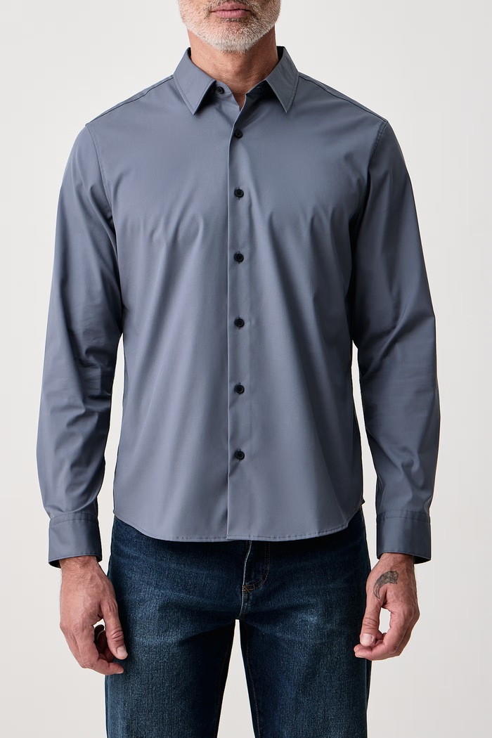 Koszula męska z bawełną Calvin Klein LV04LH105G niebieski