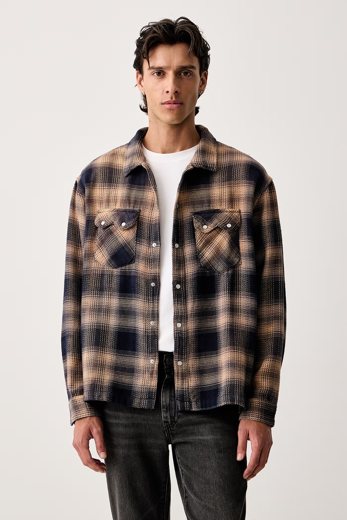 Levi's Koszula męska bawełniana LS BOXY WESTERN granatowy 0085P