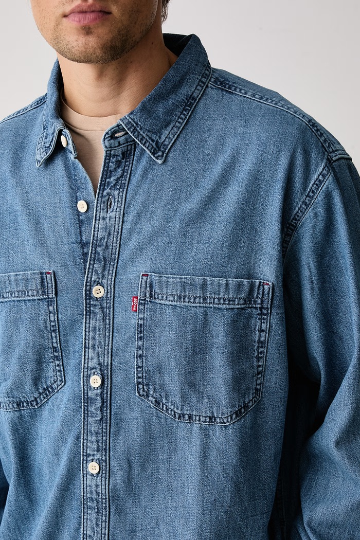 Camicia da uomo in jeans MARIPOSA WORKER Levi's 0085D.0002 blu
