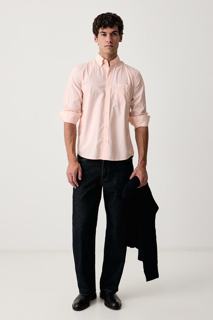 United Colors of Benetton Koszula męska bawełniana 51MMUQ07C pomarańczowy AW26