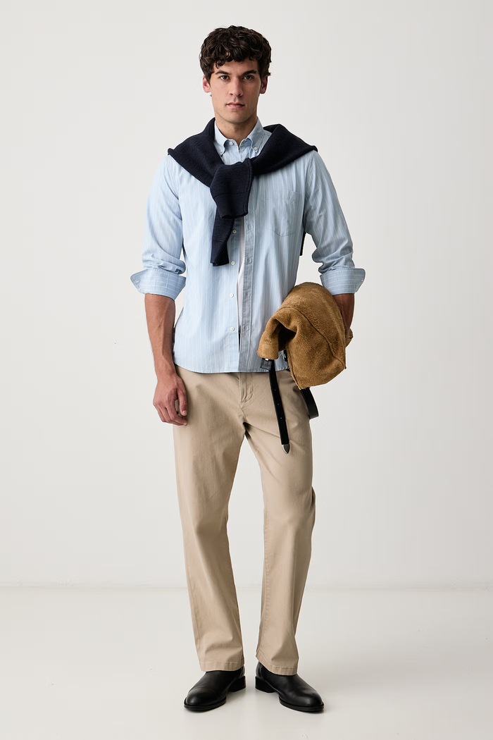 United Colors of Benetton Koszula męska bawełniana 51MMUQ07C niebieski AW26