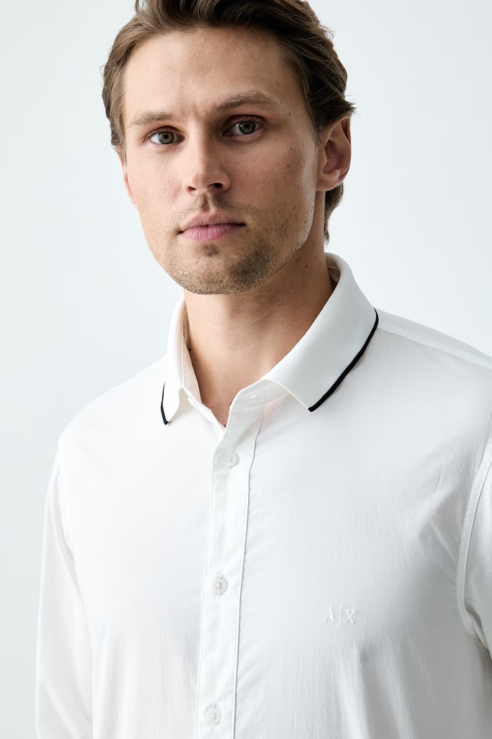Armani Exchange koszula męska bawełniana biały XM003519.AF24533