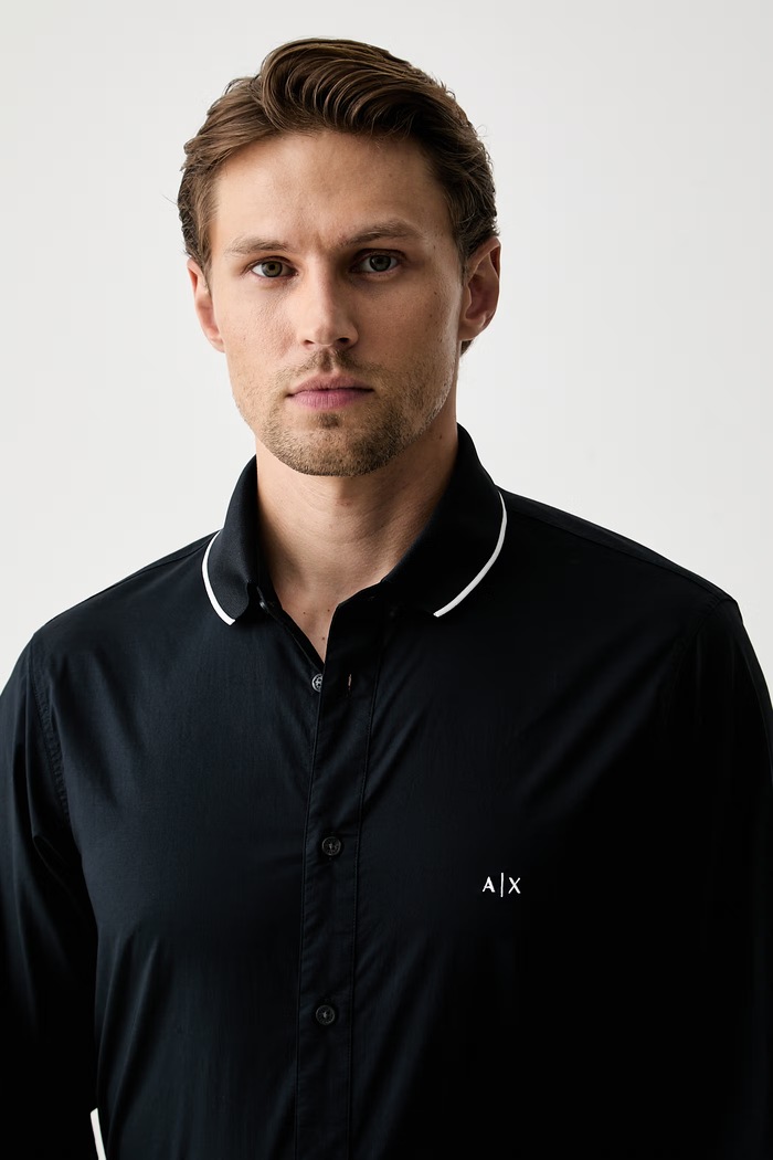 Armani Exchange koszula męska bawełniana granatowy XM003519.AF24533