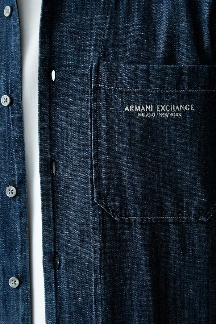 Armani Exchange рубашка для мужчин из хлопка XM003059.AF26951 голубой