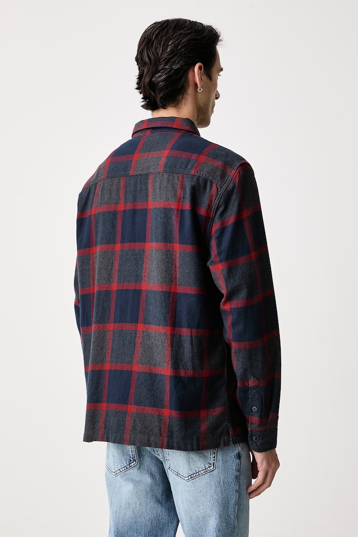 Odzież Vans Męskie bawełniane Larkspur Plaid Flanel VN000TABHBR1 granatowy