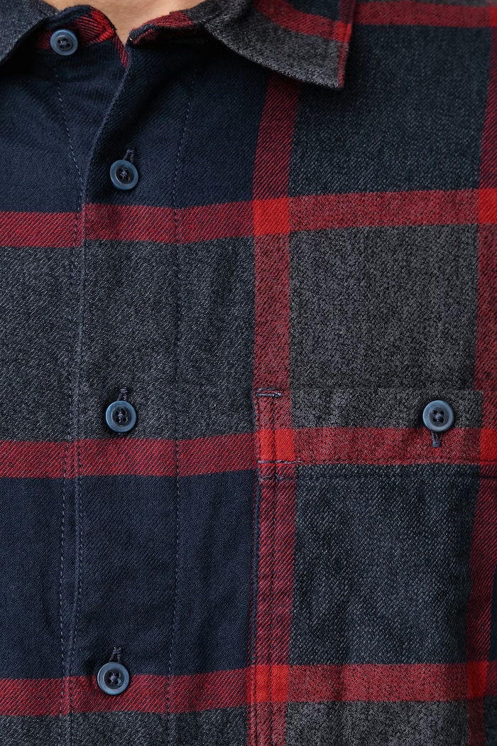 Męskie bawełniane Larkspur Plaid Flanel Vans granatowy VN000TABHBR1