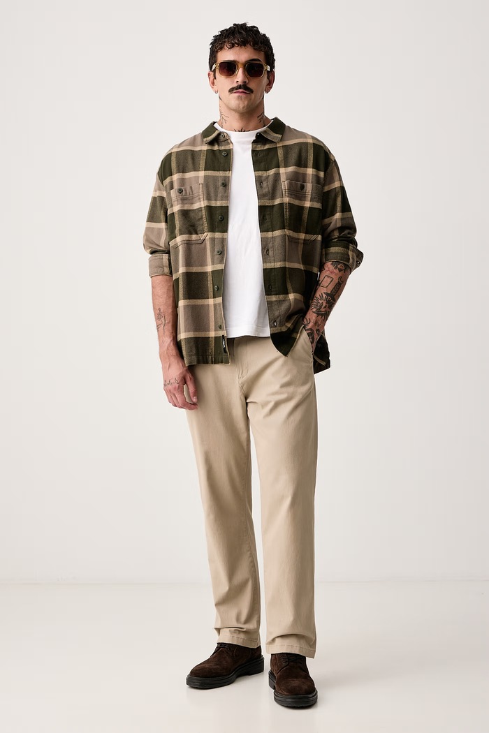 Vans Πουκάμισο ανδρικό βαμβακερό VN000TABHBS1 πράσινο AW26