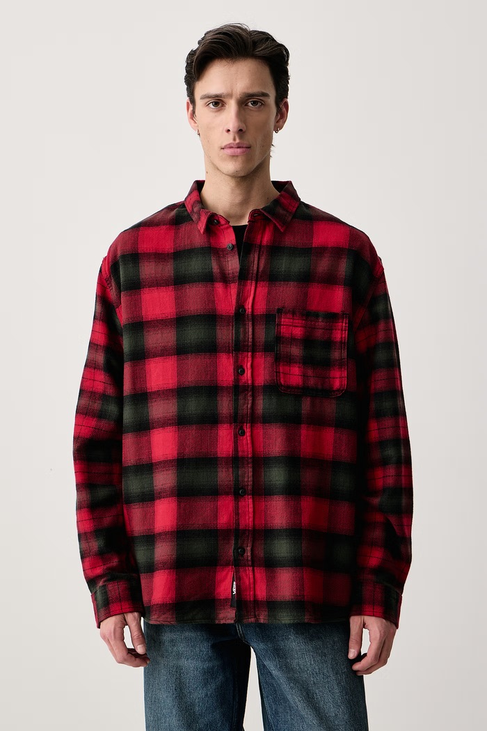 Vans Πουκάμισο ανδρικό βαμβακερό Lawson Mixed Plaid κόκκινο VN000U54IZQ1