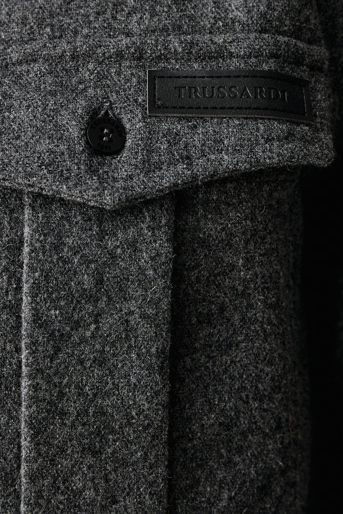 Koszula męska z bawełną Trussardi szary 5033N000075N