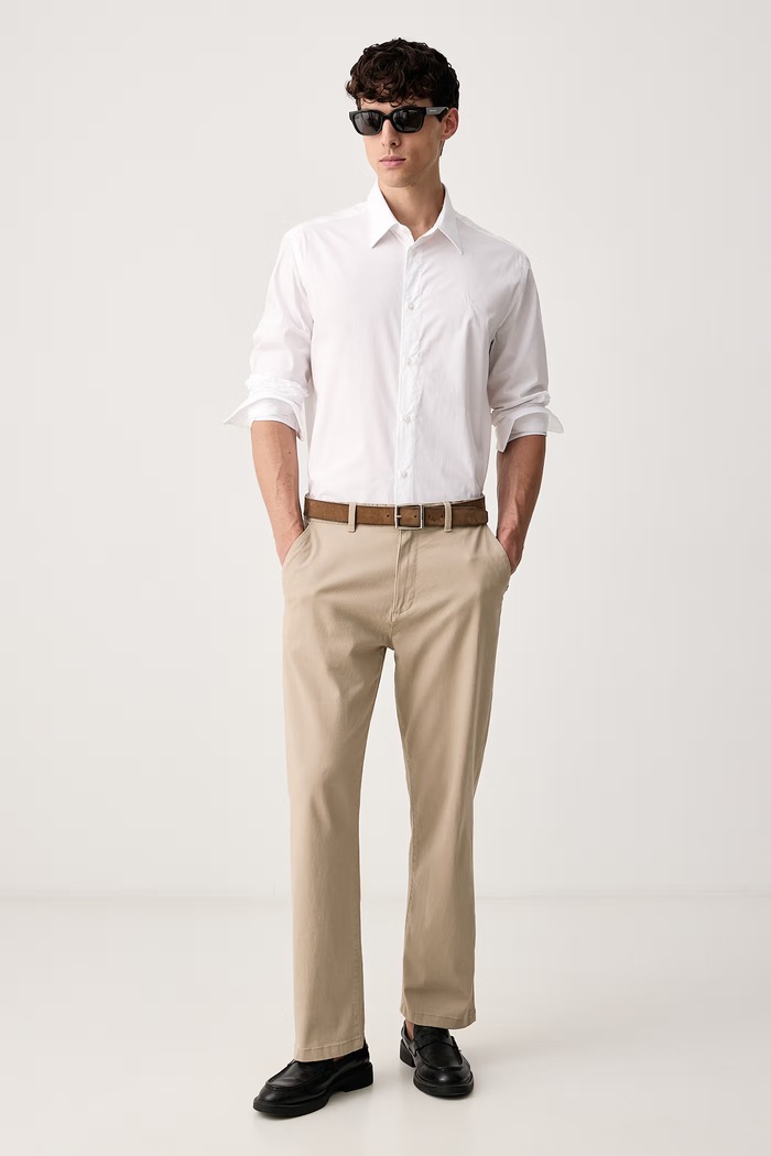 Trussardi Koszula męska bawełniana 5050N000092N biały AW26