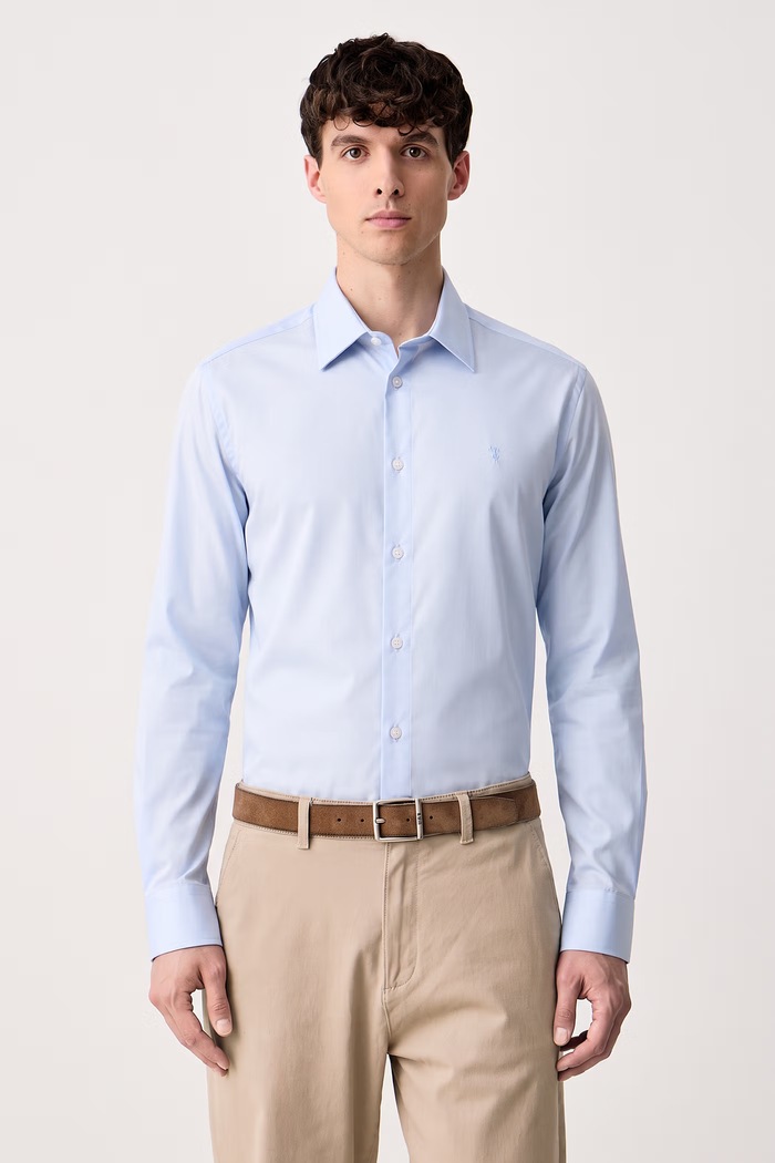 Trussardi Koszula męska bawełniana niebieski 5050N000092N