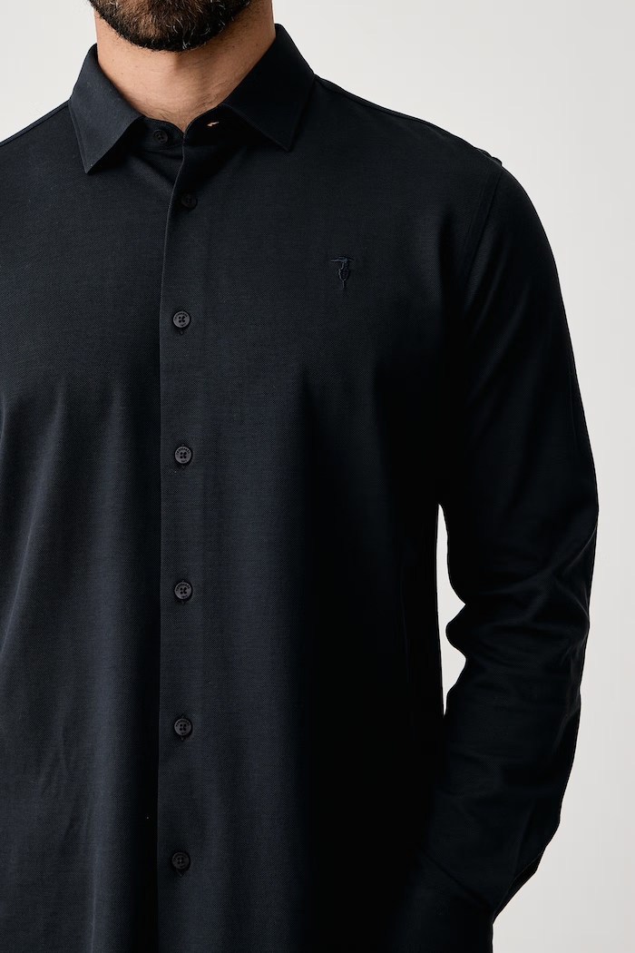 Koszula męska bawełniana Trussardi 58018000028N granatowy