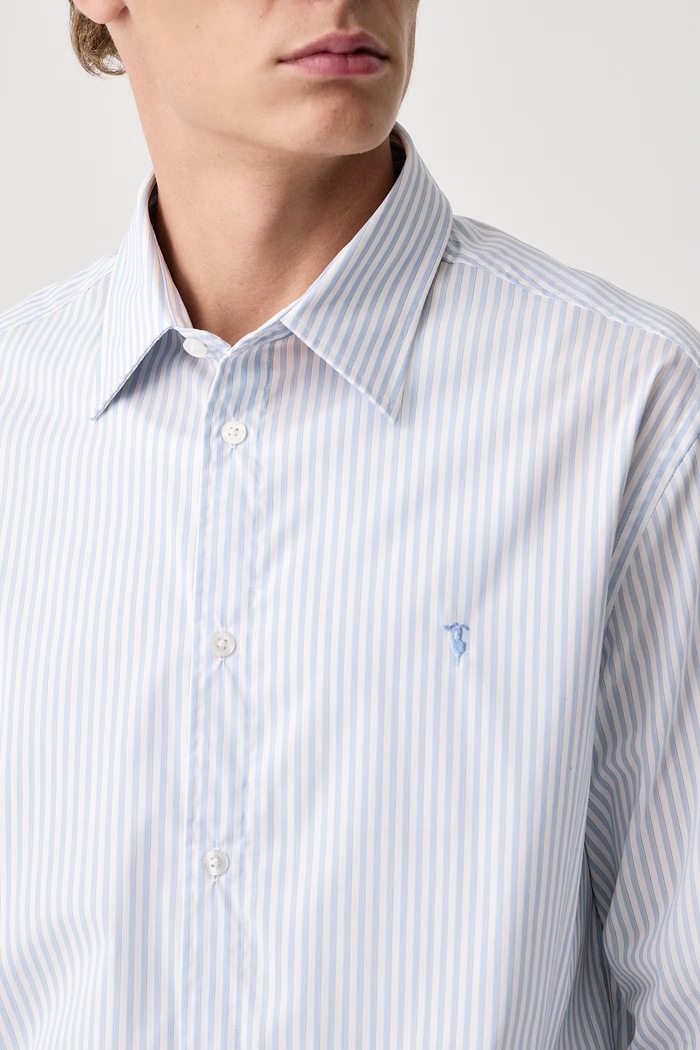 Koszula męska z bawełną Trussardi 5045N000082N niebieski
