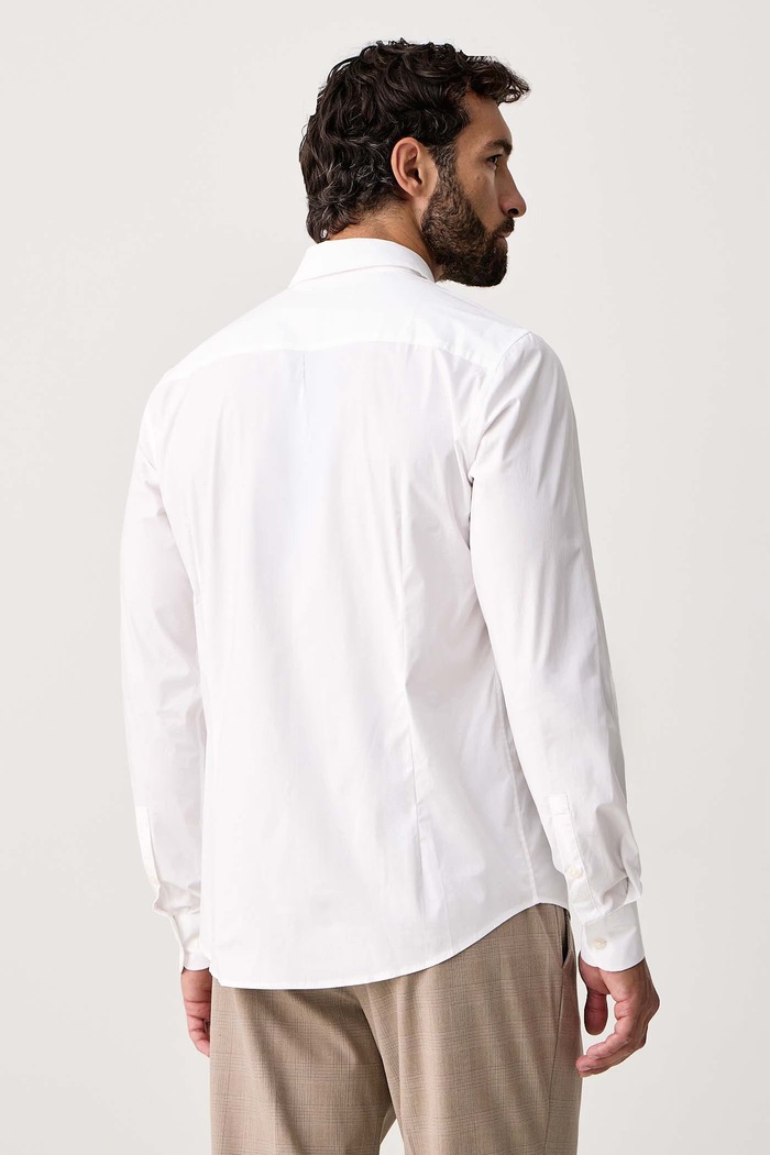 Odzież Trussardi Koszula męska bawełniana z elastanem 5004N000052N biały